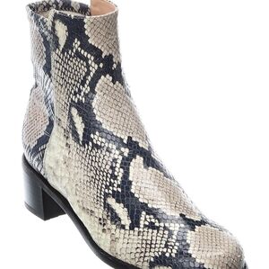 Stuart Weitzman Easyon Reserve Leather Python Booties Women's Size 7.5